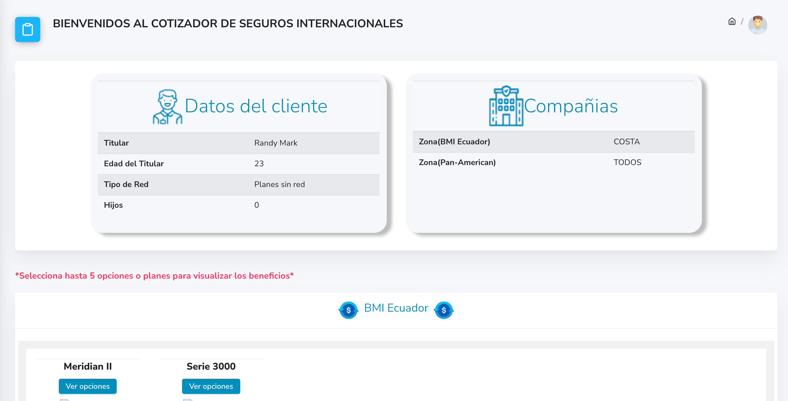 Ingreso de datos del asegurado
