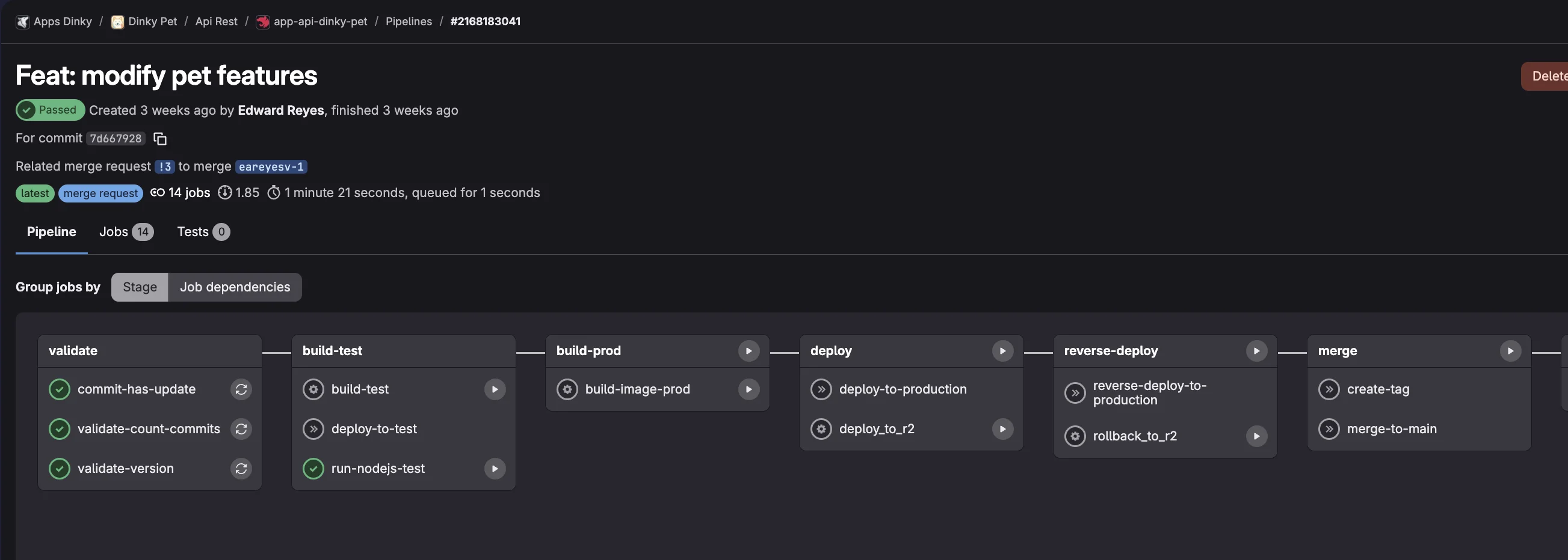 Pipeline Node.js API