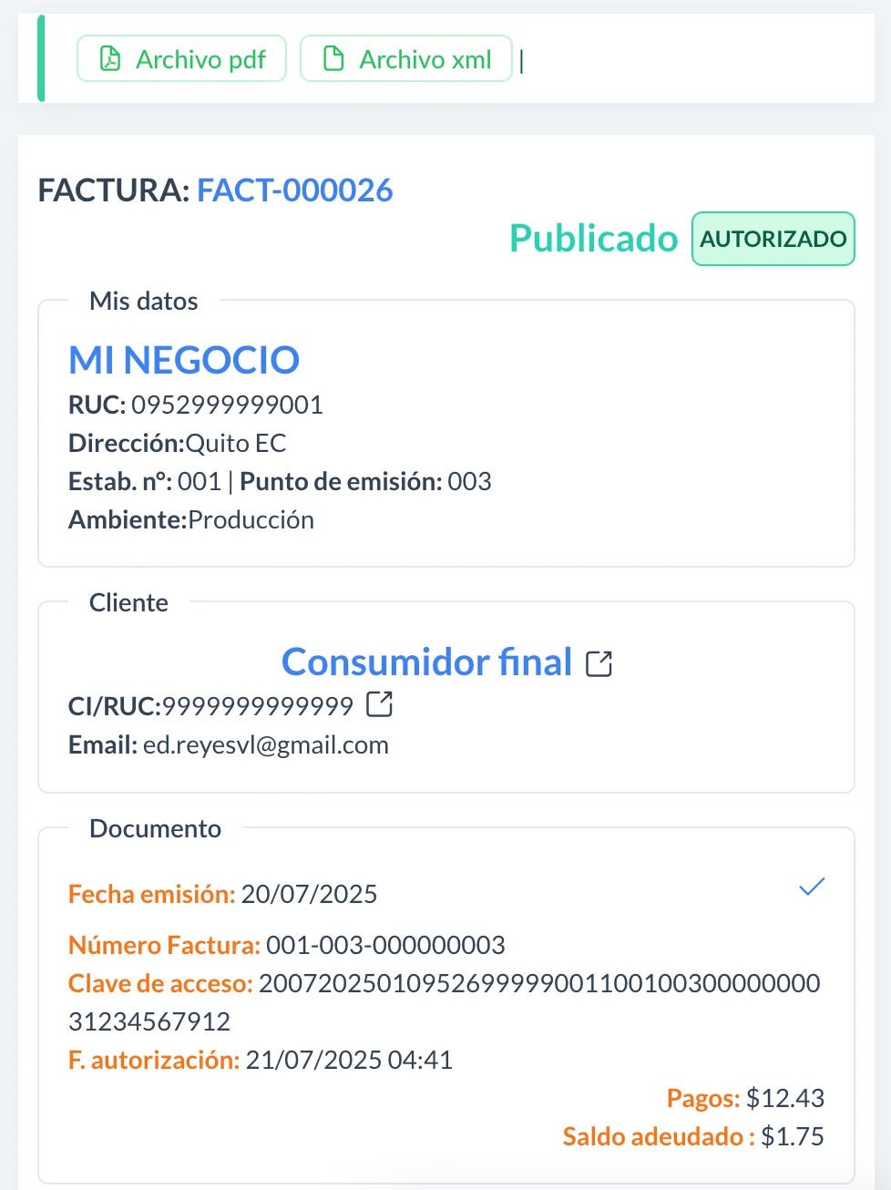 Descarga de RIDE
