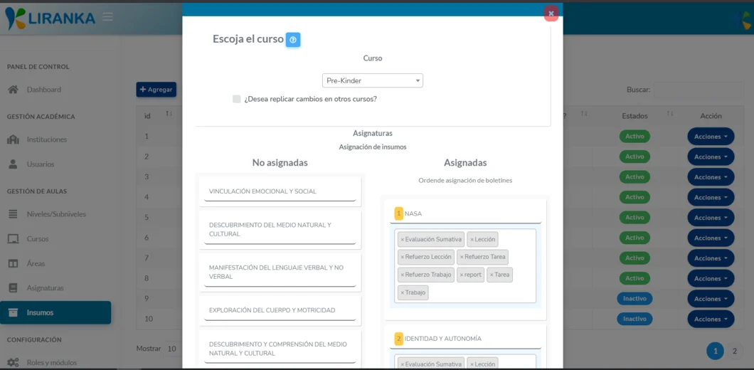 Sistema Administrador Liranka